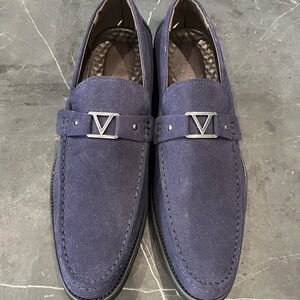 Blue suede men’s dress Shoes